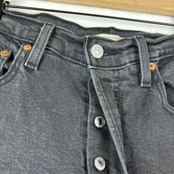 Levi's Ribcage Straight Ankle Jeans Women's Size 30 in Black Sprout - Picture 7 of 16